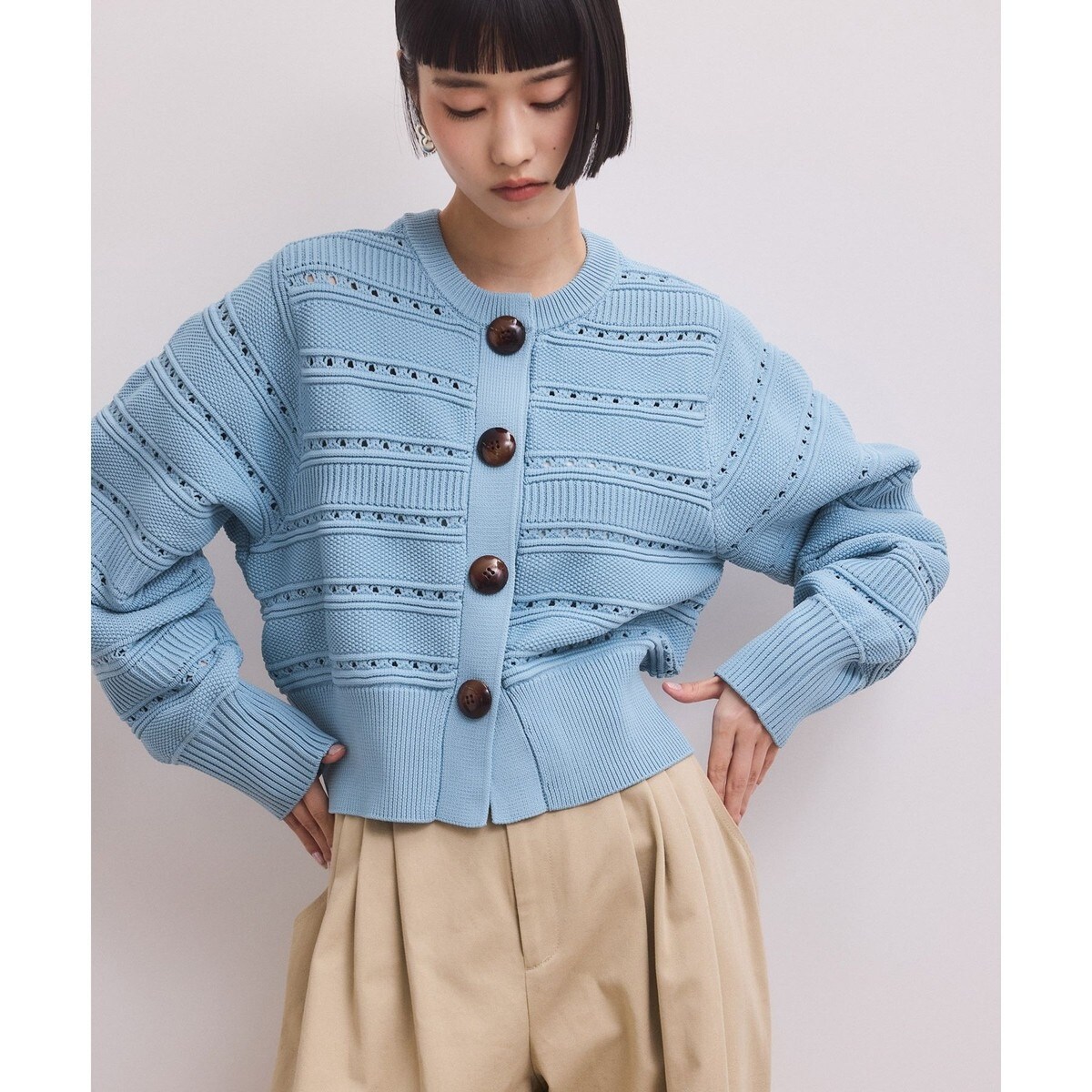 アダムエロペ　モヘアミドルカーディガン 楽天市場】モヘヤミドルカーディガン／アダム エ ロペ（レディース