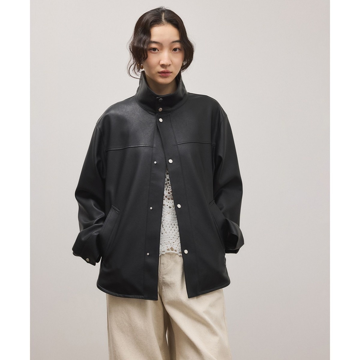 今季　SALON adam et ropé アダムエロペ　リネンツイルブルゾン SALON adam et rope'｜リネンツイルブルゾン | Rakuten Fashion(楽天