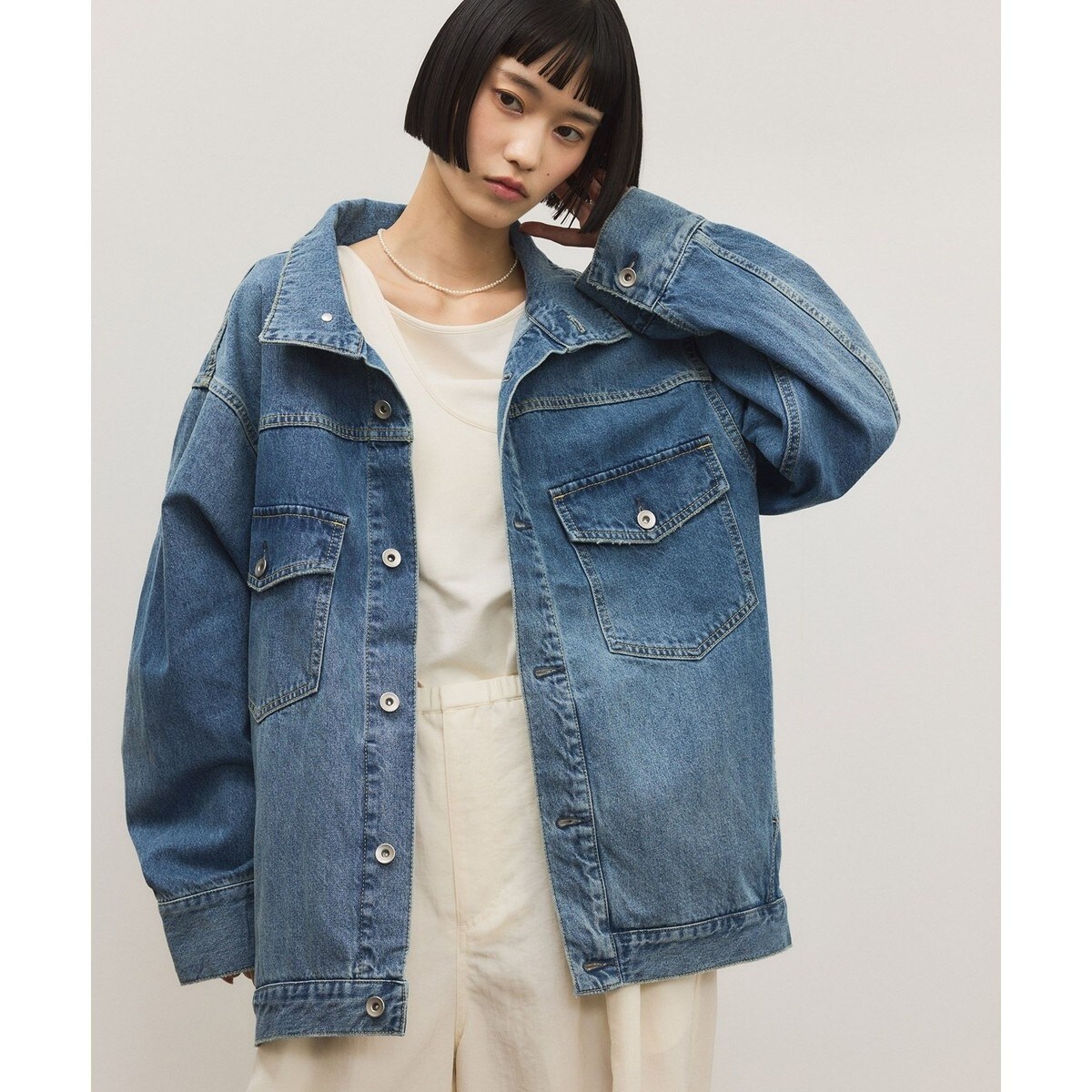 デニムノーカラージャケット | スピック＆スパン(Spick and Span