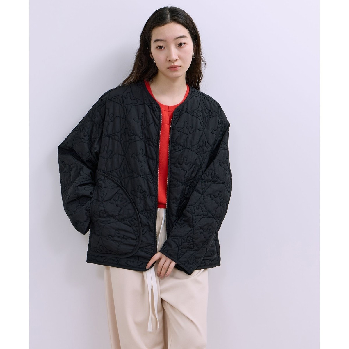 WEB限定】モールヤーンキルティングジップブルゾン | アダムエロペ