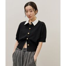 【サステナブル】2WAYカラー付カーディガン