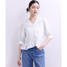 【WEB限定】パフスリーブギャザーブラウス