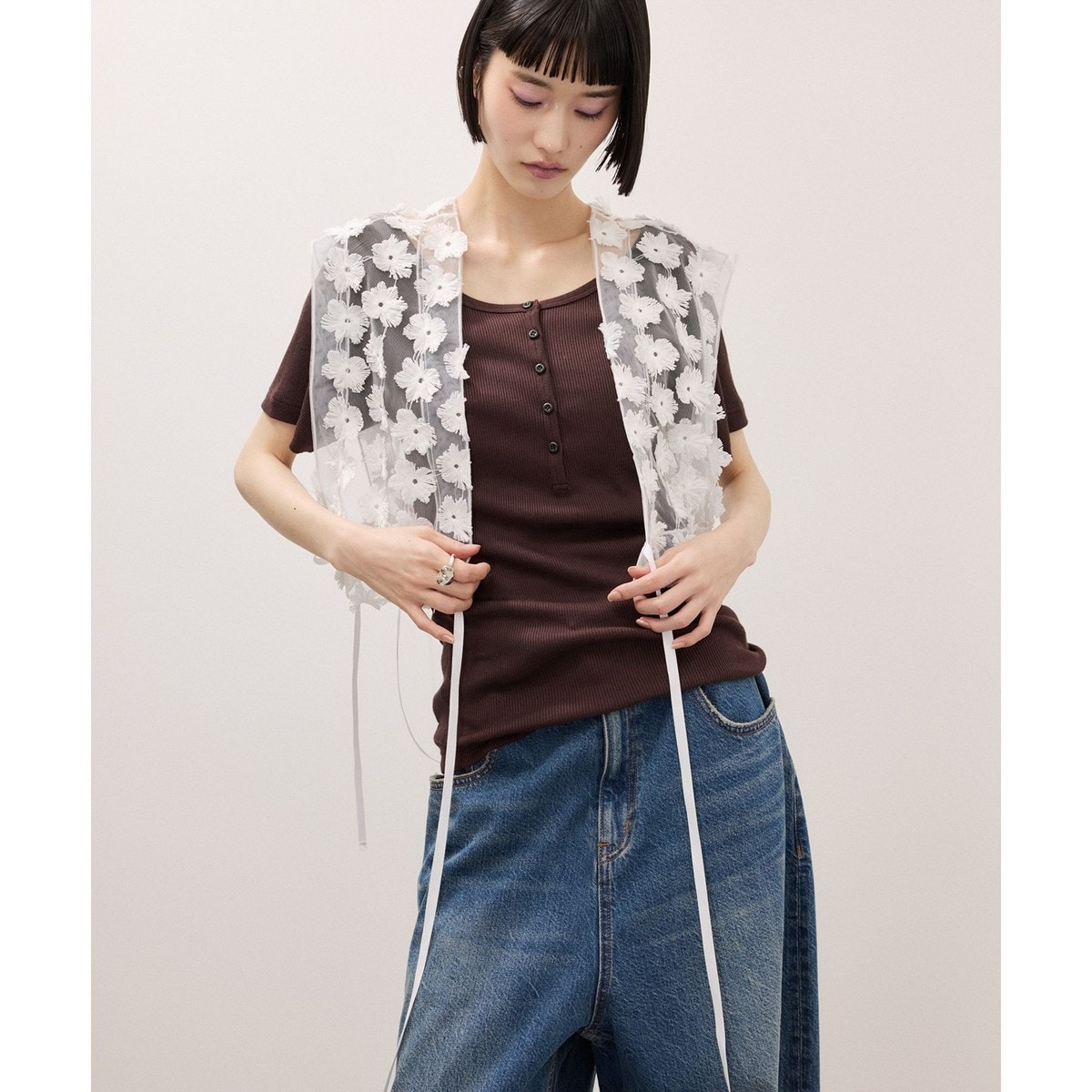 ADAM ET ROPÉ FEMME フラワーチュール2WAYトップス フラワーチュール2WAYトップス | アダムエロペ(ADAM ET ROPE