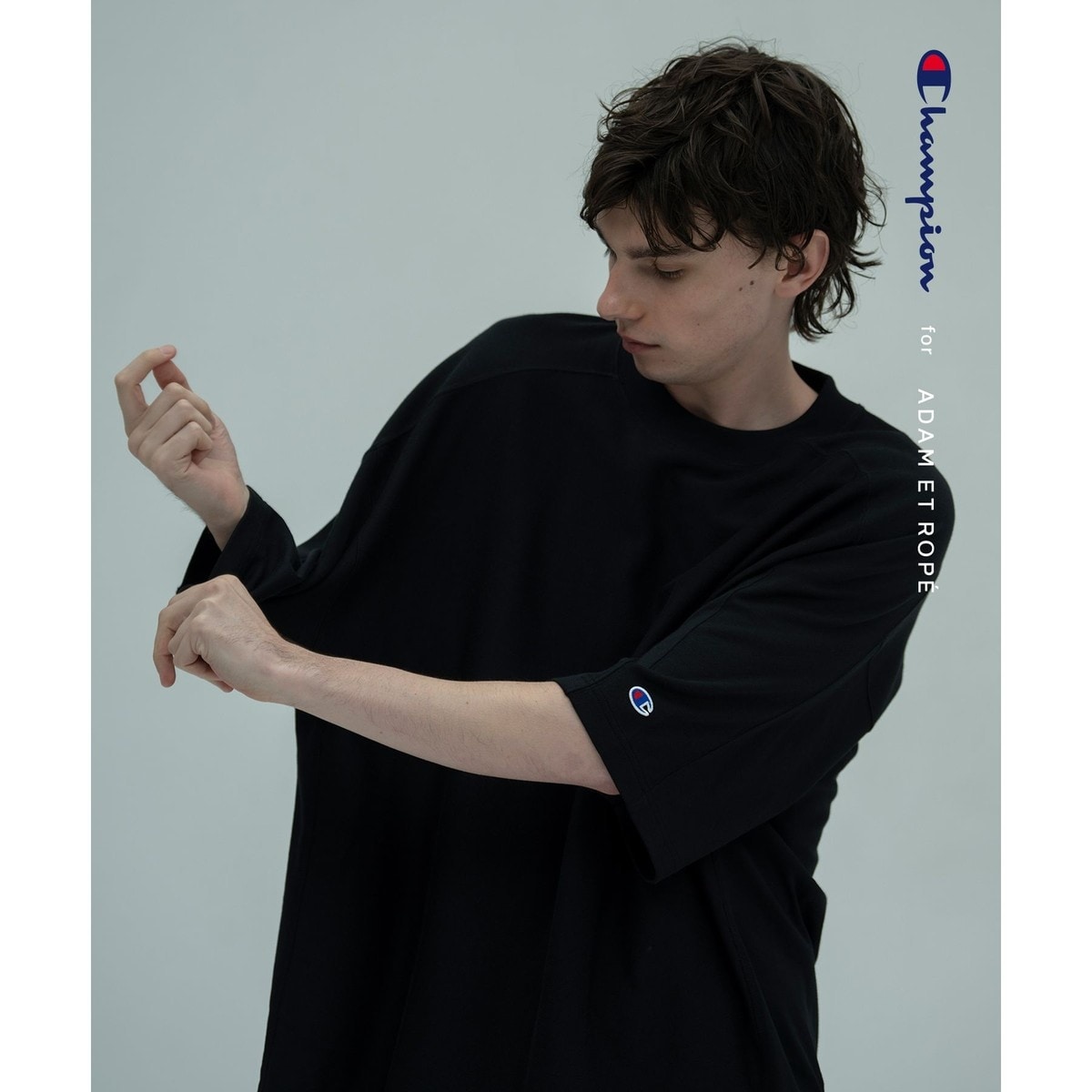 [新品未使用]アダムエロペ　ポンチョ　カフタン　アダワス　ADAWAS 別注》【Champion/チャンピオン】REVERSE WEAVE TEE | アダムエロペ