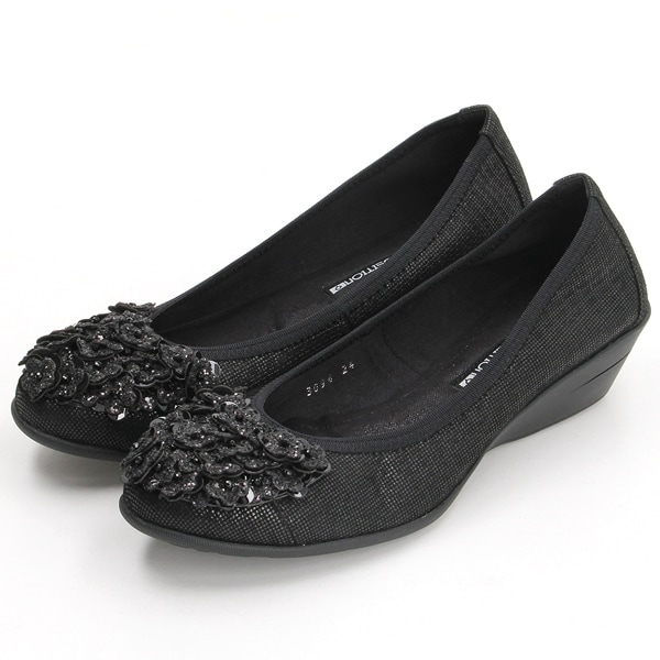 セール✨コンポジション9 本革　コンフォート　パンプス　リボン　黒　23.5 コンポジションナイン composition9 【大きいサイズ】リボン