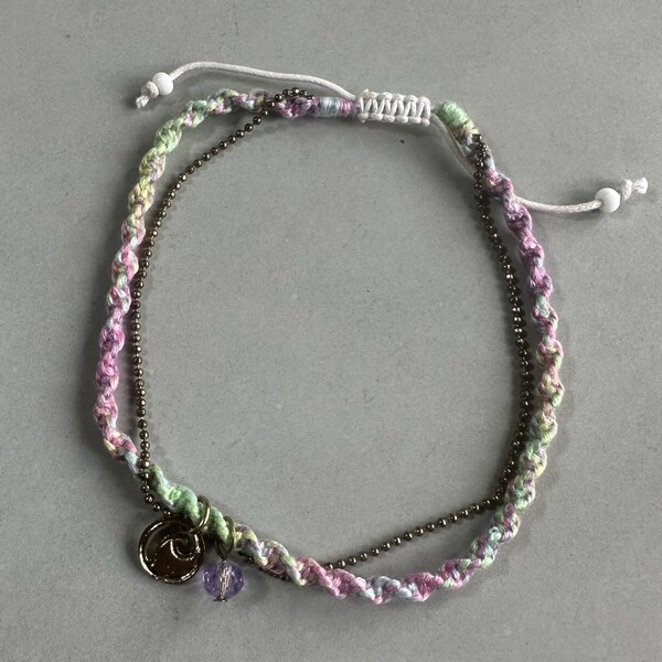 ターコイズ カラフル ミサンガ ブレスレット アンクレット