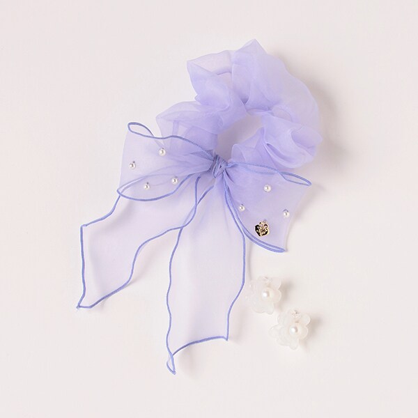 古典 リボンシュシュ お花クリップ2個セット メゾピアノジュニア