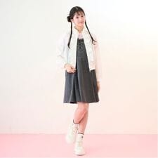 メゾピアノジュニア(mezzo piano junior)の【接触冷感】サイドスリットレースアップジャンスカセット