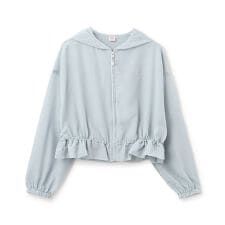 メゾピアノジュニア(mezzo piano junior)の【接触冷感・UVカット】シアーショートパーカ