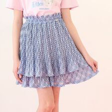 【ニコ☆プチ掲載】シアーチェックランダムプリーツスカパン