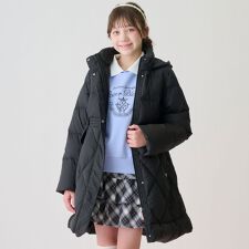 メゾピアノジュニア(mezzo piano junior)の【撥水】リボンベルトつき美シルエットロングダウン