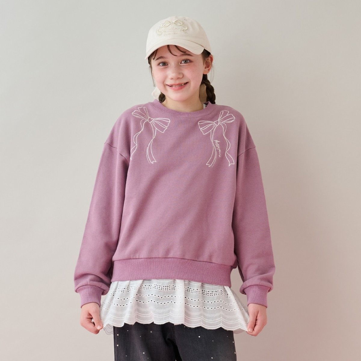 ラメパイピング ハーフZIPプルオーバー | メゾピアノ(mezzo