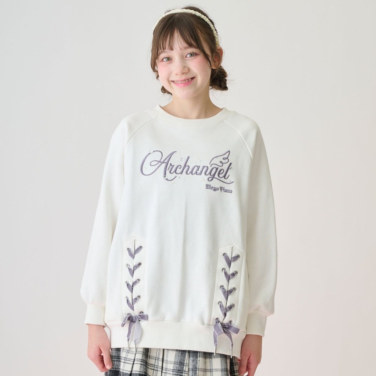 ラメ裏毛 フェイクファーフードZIPパーカ | メゾピアノ(mezzo piano