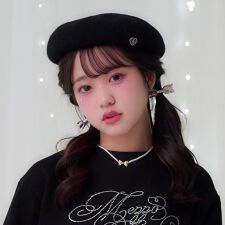 ベロアリボンベレー帽