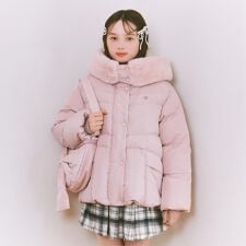 メゾピアノジュニア(mezzo piano junior)の【撥水】暖かファーフーディリサイクルダウンブルゾン