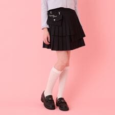 レターポーチつき3段プリーツスカパン