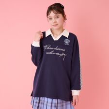 袖レースユニホーム長袖Tシャツ
