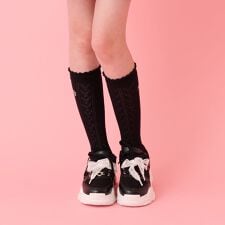 透かし編みハイソックス