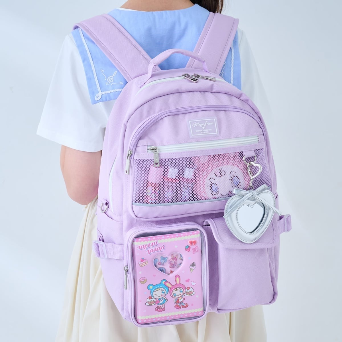 撥水】チャームつきクリアポケットリュック 20L | メゾピアノジュニア