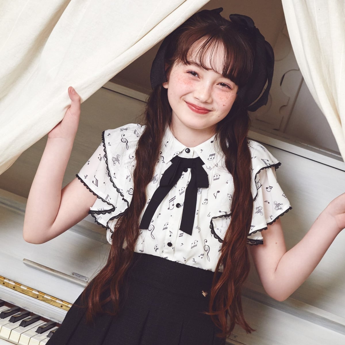 音符柄フリルブラウス♪ | メゾピアノジュニア(mezzo piano junior