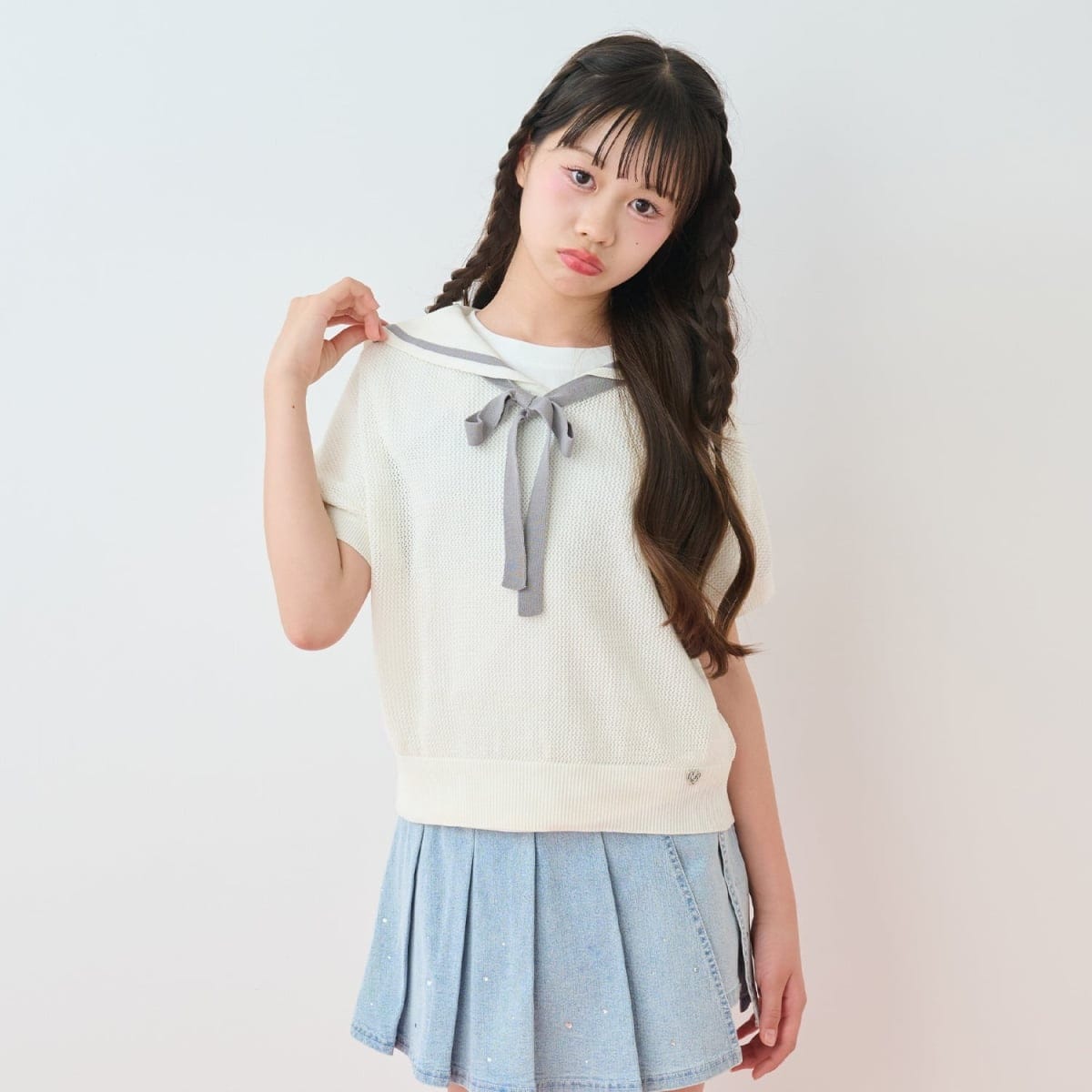 メッシュセーラーニット×Tシャツセット | メゾピアノジュニア(mezzo