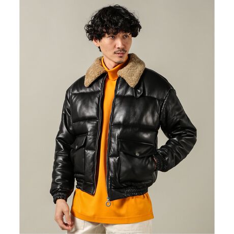DROLE DE MONSIEUR/ドロール ド ムッシュ】 Leather Down Jacket 