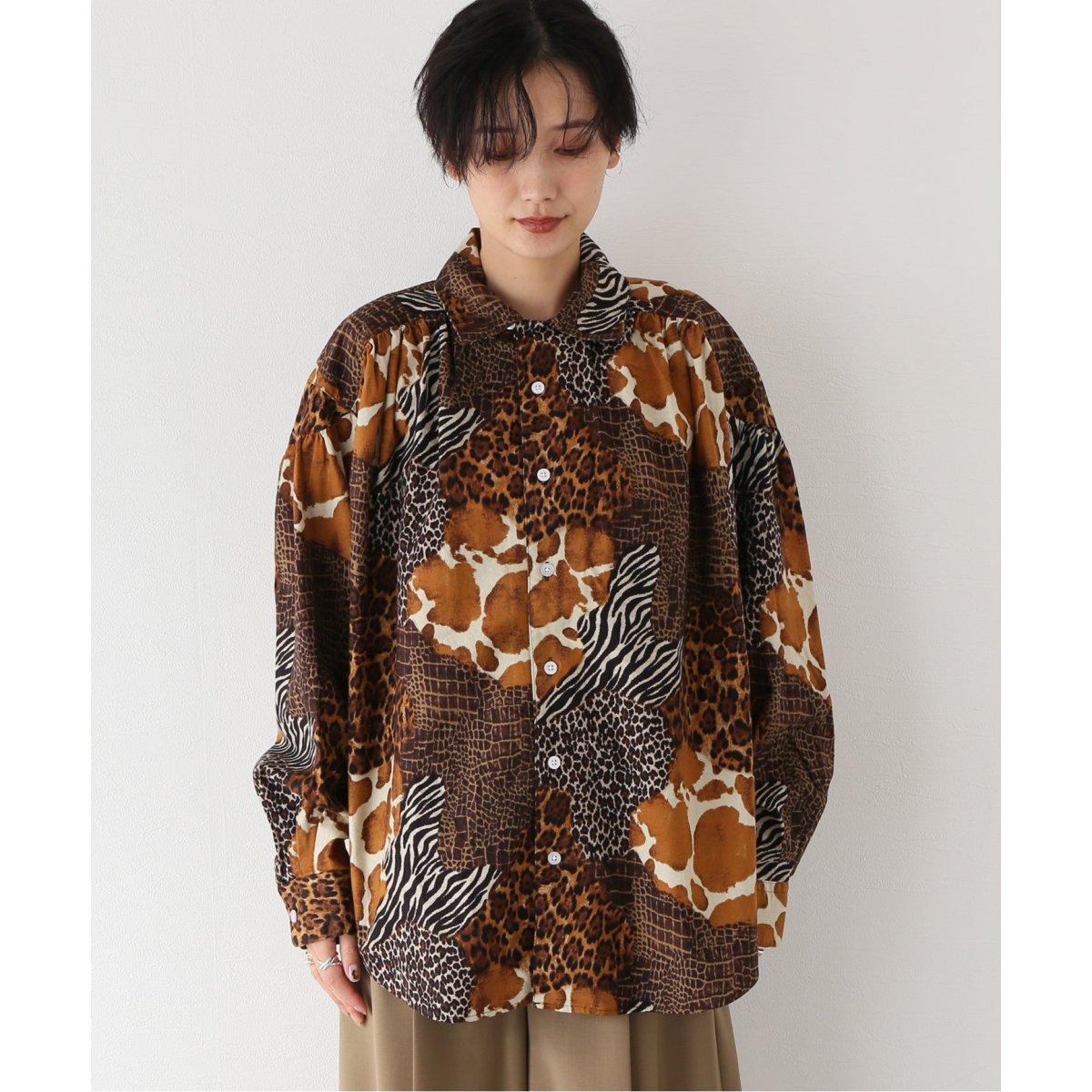 AIE/エーアイイー】 PAINTER SHIRT ANIMAL PATCHWORK：シャツ