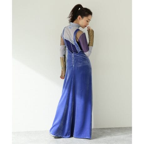 WALK OF SHAME/ウォーク オブ シェイム】 STRAP VELVET DRESS  