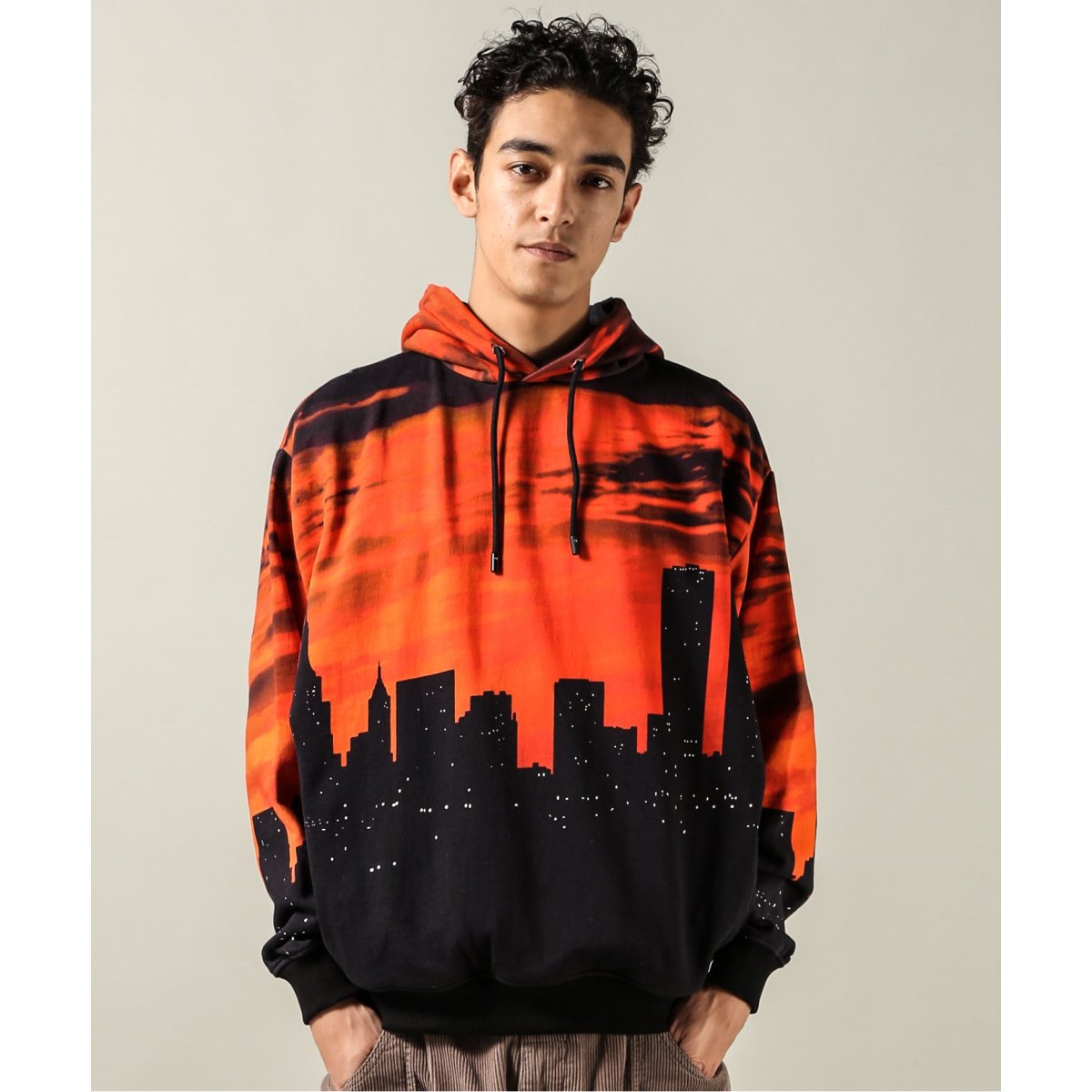 BUSCEMI HOODIE WITH SKYLINE PRINT