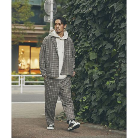ジャケット+パンツ2点SET】DADS WOOLMIX チェック オーバーサイズ 