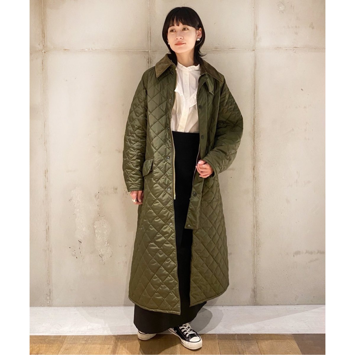 別注》【Barbour/バブアー】OS BURGHLEY QUILT exclusive：コート