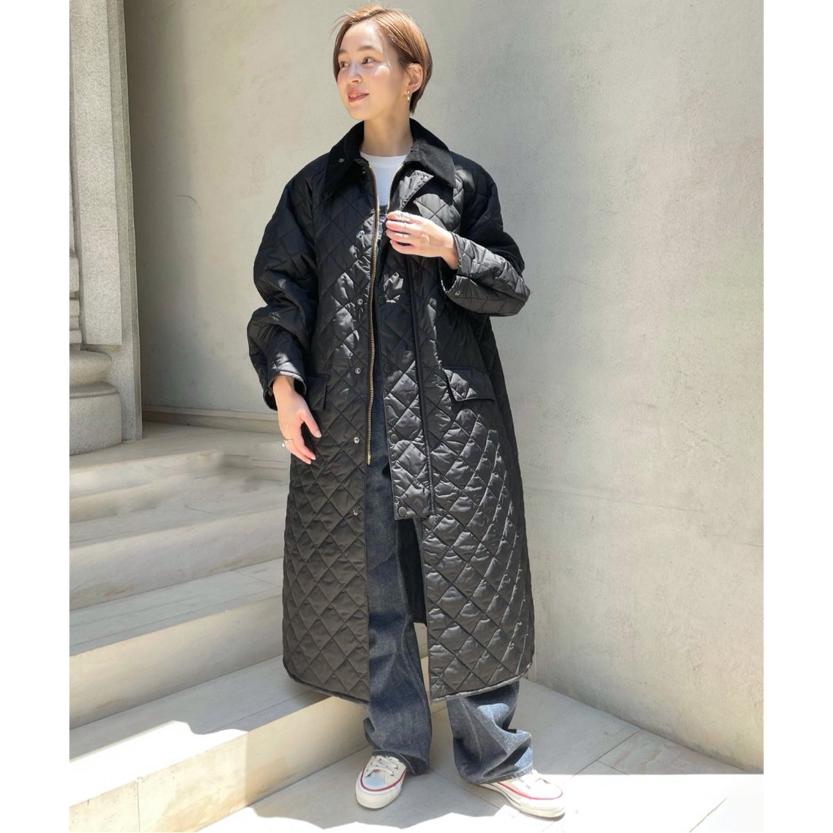 別注》【Barbour/バブアー】OS BURGHLEY QUILT exclusive：コート