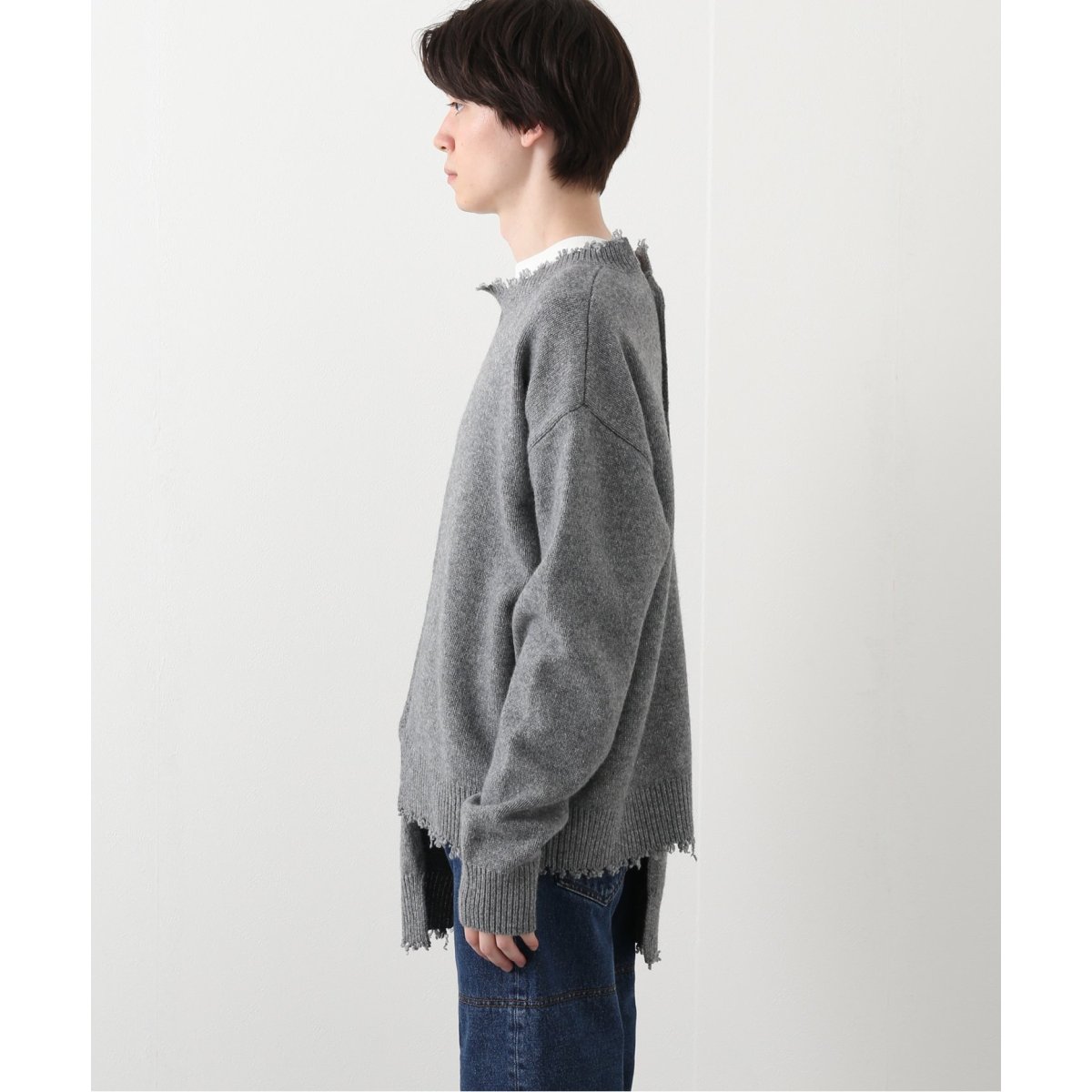 kudos DAMAGED KNIT SWEATER / GRAYニット/セーター - ニット/セーター