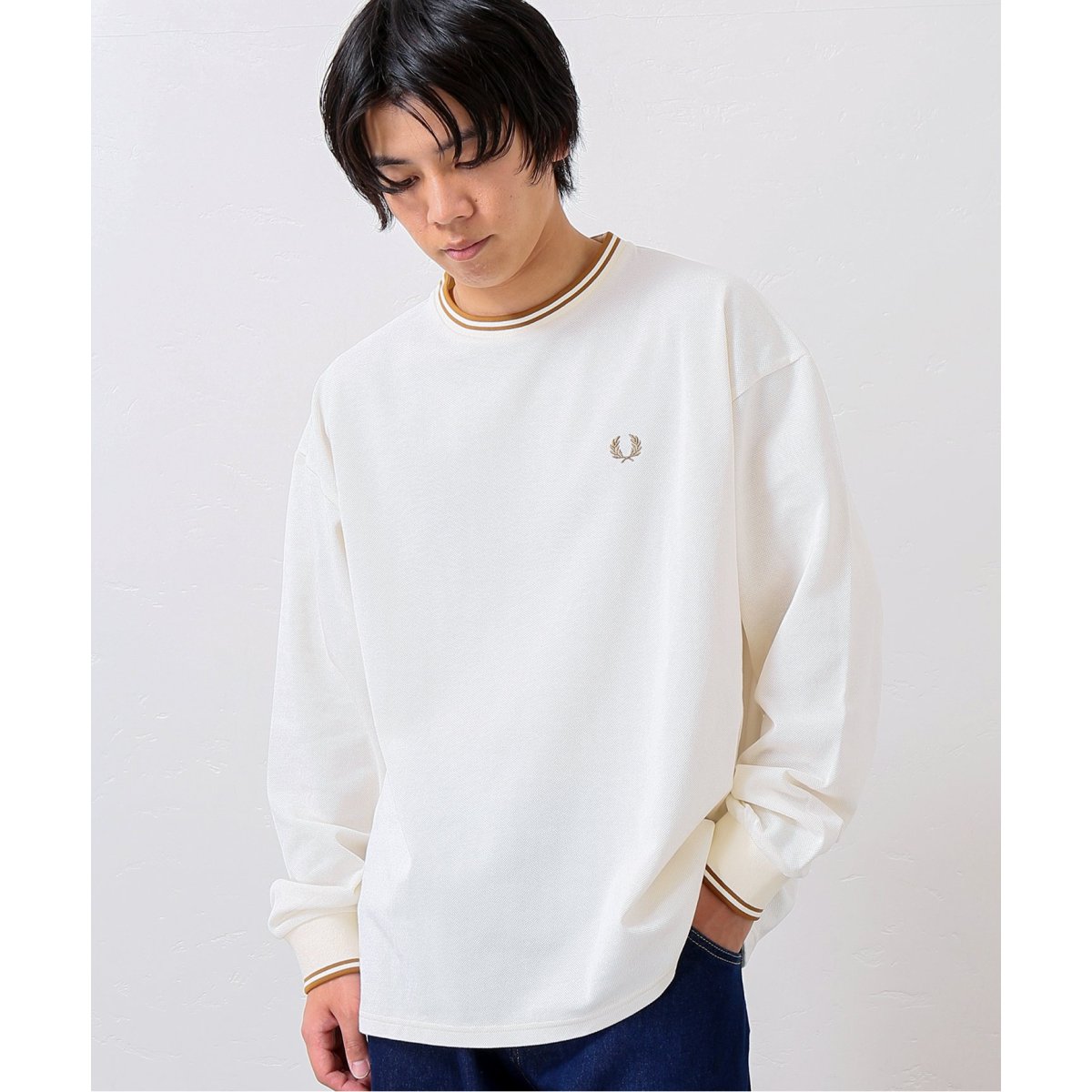 FRED PERRY / フレッドペリー】別注 無地 ワンポイントロゴ ロンT