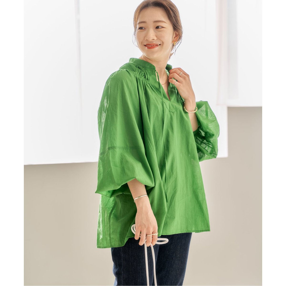 JOURNAL STANDARD コットンボイルブラウス　グリーン　F JOURNAL STANDARD（ジャーナルスタンダード）の「コットンボイル