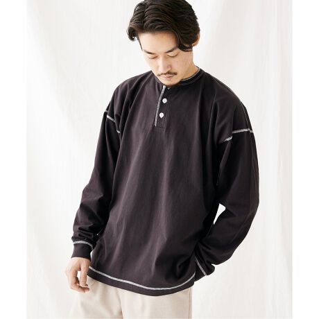 Healthknit×JOURNAL STANDARD】別注 ヘンリーネック ロングTシャツ 