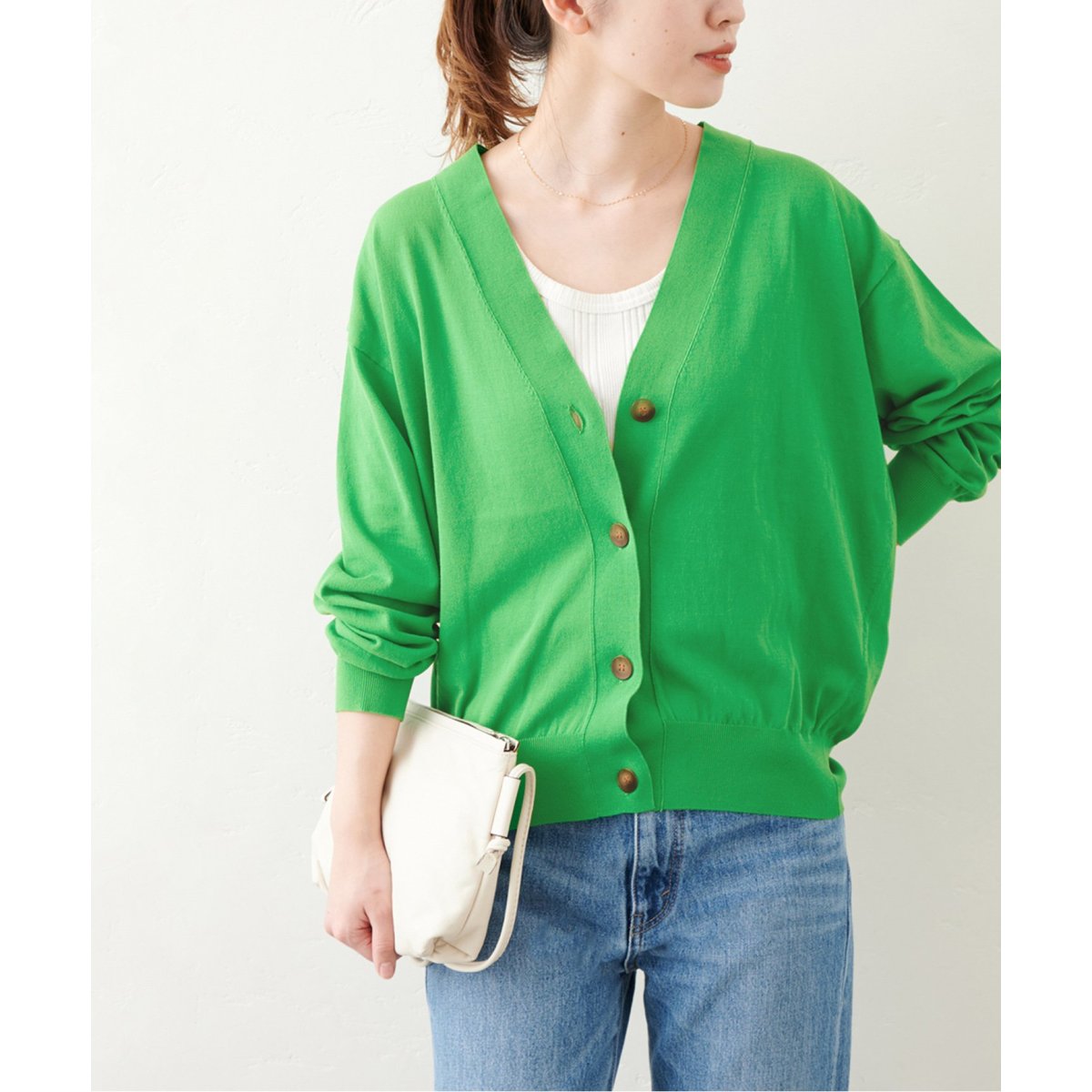 JOURNAL STANDARDアイスコットンCROP Vネックカーデ 黒 新品 JOURNAL STANDARD（ジャーナルスタンダード）の「アイスコットン CROP