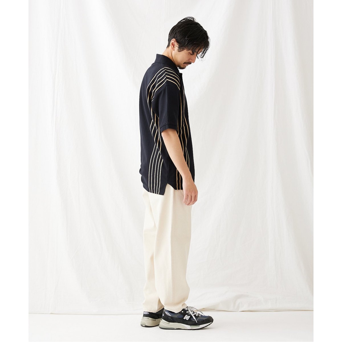 Fred Perry 黒 ストライプ襟 ポロシャツ FRED PERRY ポロシャツ 「別注」FRED / リラックス ストライプ
