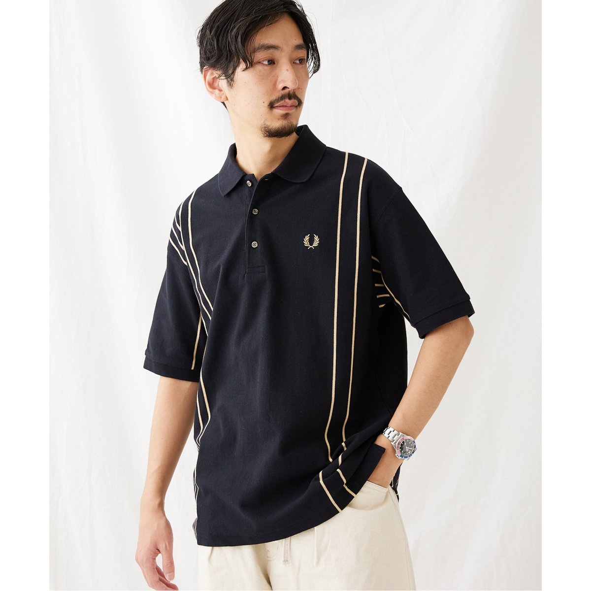 美品‼️‼️フレッドペリー 黒 ポロシャツ ストライプ襟 FRED PERRY - ☆美品☆ FRED PERRY フレッドペリー ポロシャツ