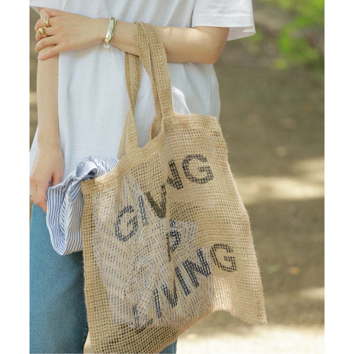 トートバッグ バッグ 【MAISON BENGAL/メゾンベンガル】JUTE MESH BAG GIVING IS LI：バッグ  c4V0gnnMeJ, ファッション - convivialmc.com