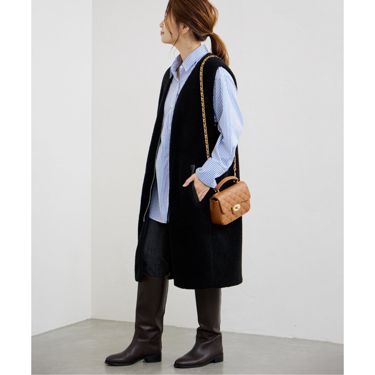 JOURNALSTANDARD ジャーナルスタンダードリバーシブルボアロングジレ 20242019040_594ee7403267d241f0