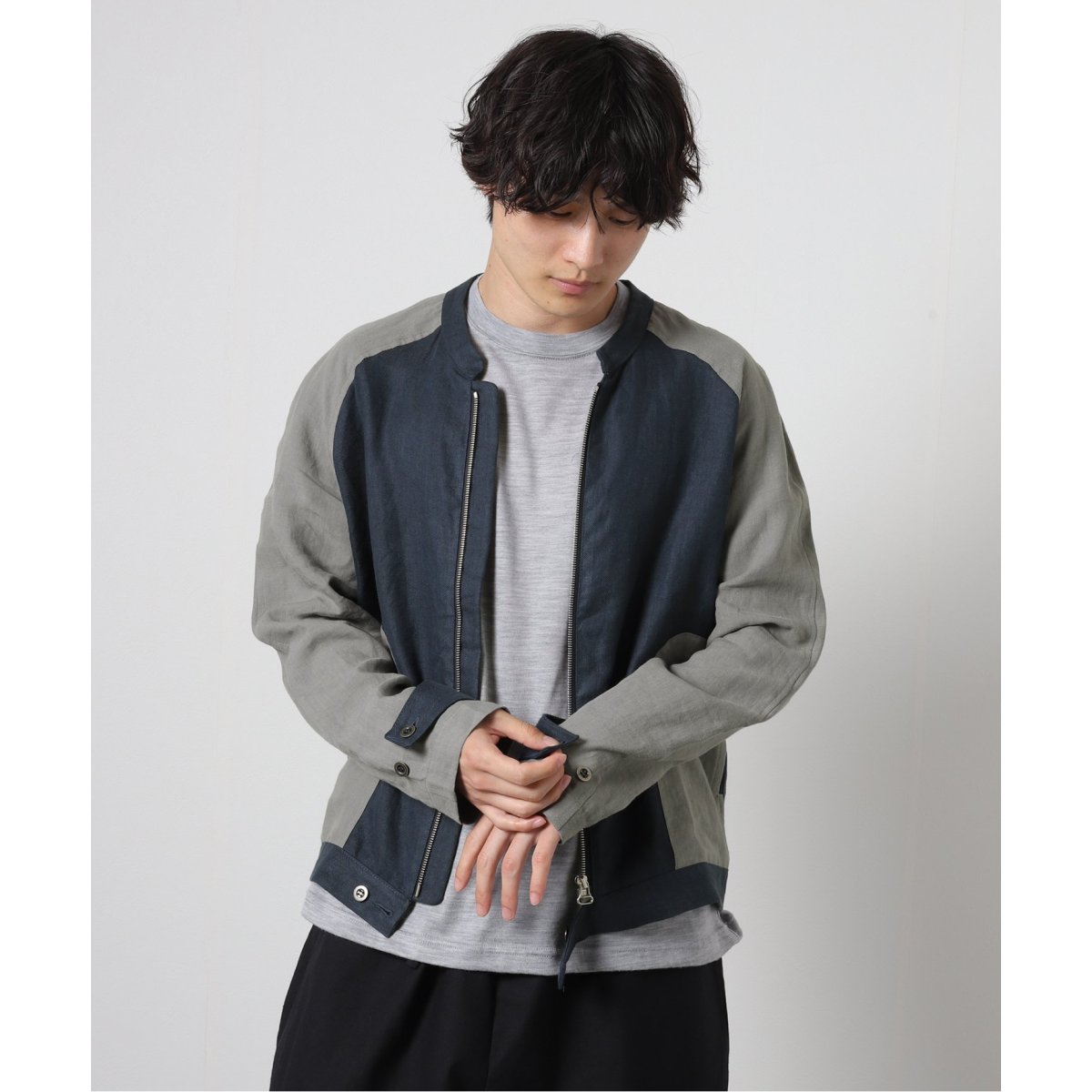 FRANK LEDER/フランク リーダー】VINTAGE FABRIC MIXED ZIP UP