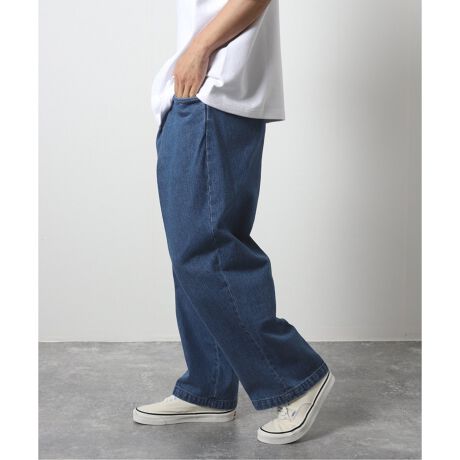 FARAH ファーラー ワンタックワイドテーパードパンツ デニム ジーンズ  