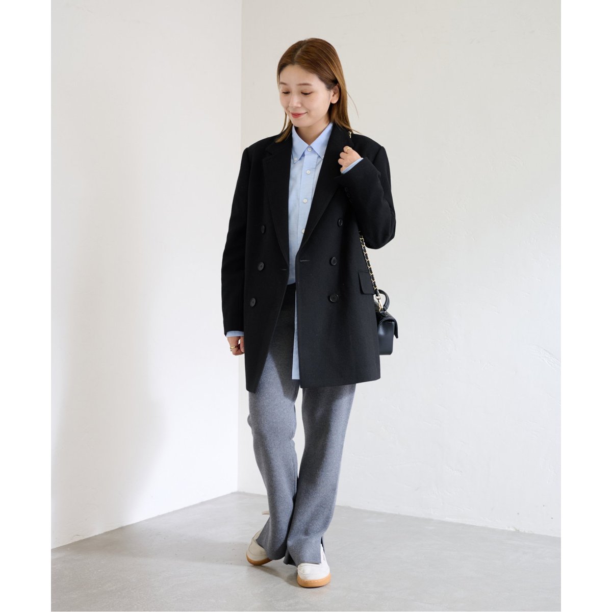 JOURNAL STANDARD ウールミックスロングジャケット　黒 ウールミックスロングジャケット | ジャーナルスタンダード(JOURNAL