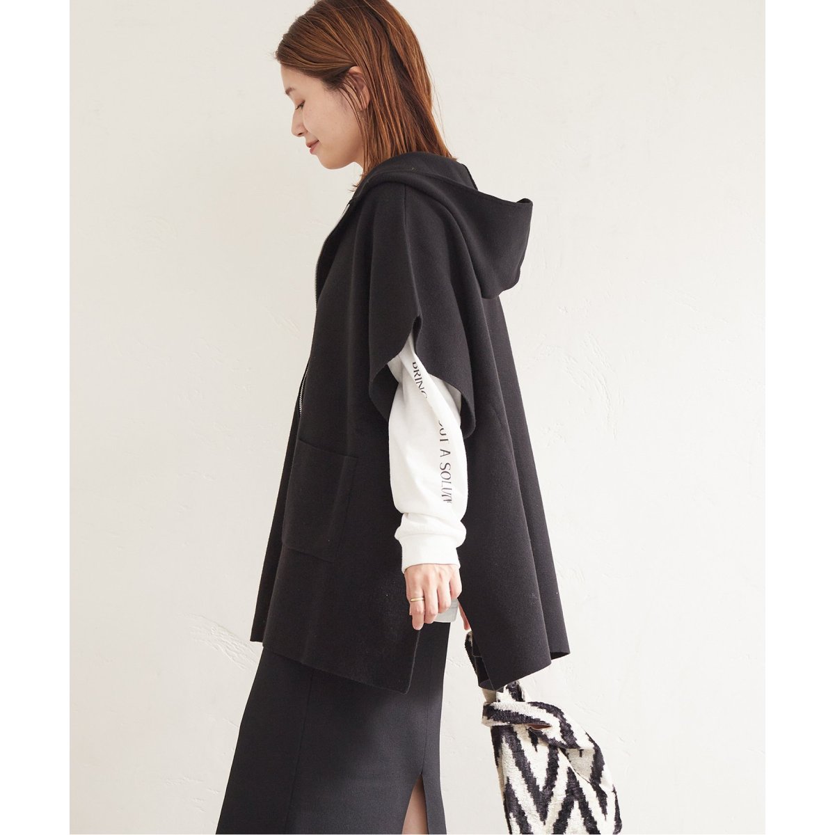 JOURNAL STANDARD フーディポンチョ 人気ショップ フーディ STANDARD ポンチョ（ニット／セーター