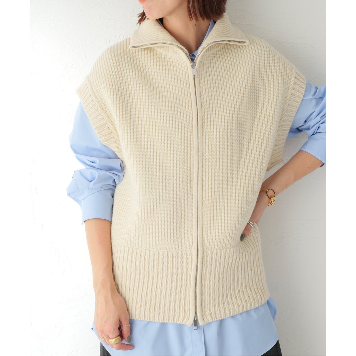 CLANE/クラネ】 ZIP COLLAR KNIT VEST:ベスト | ジャーナル