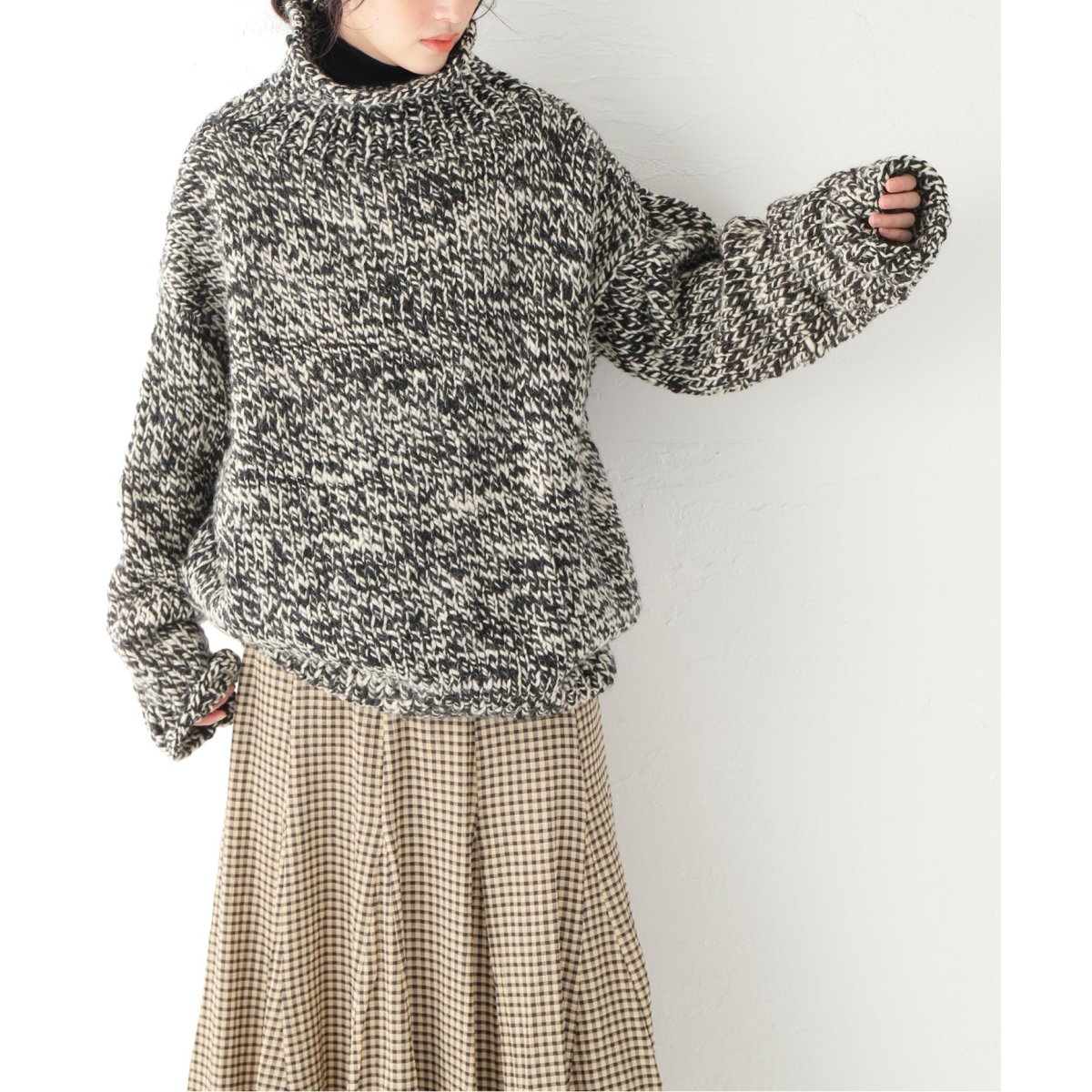 SEEALL / シーオール】HAND OVERSIZED HIGH NECK SWEATER:ニ