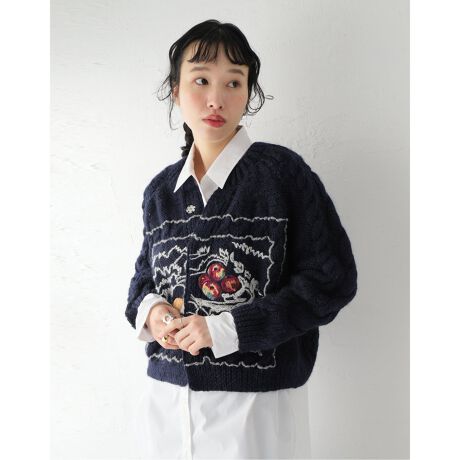 Mii / ミイ】HAND KNITTED EMBROIDERED CD:カーディガン | ジャーナル 