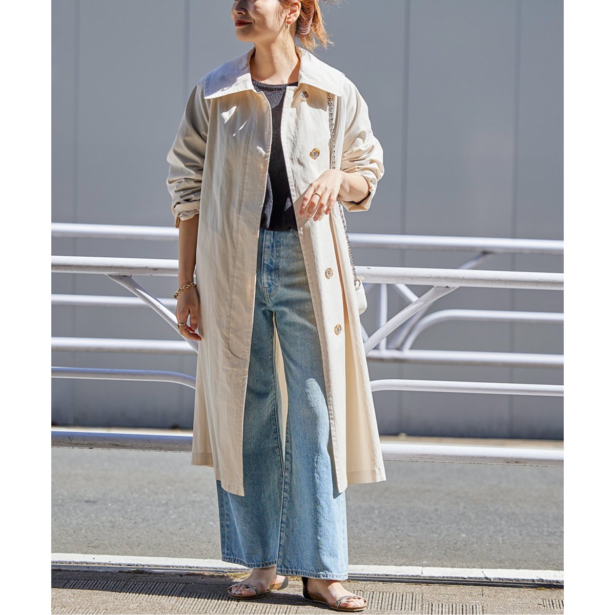 JOURNAL STANDARD コットンナイロンギャバビックカラーコート38 JOURNAL STANDARD（ジャーナルスタンダード）の「コットン