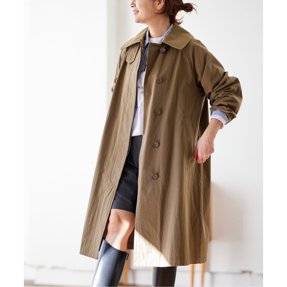 JOURNAL STANDARD コットンナイロンギャバビックカラーコート38 JOURNAL STANDARD（ジャーナルスタンダード）の「コットン